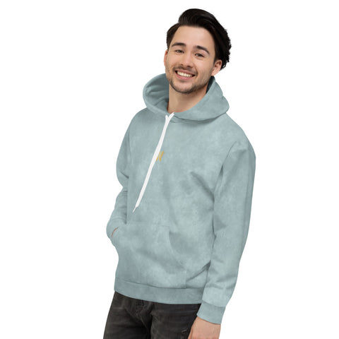 Men's Hoodie washed Turquoise