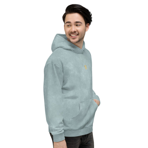 Men's Hoodie washed Turquoise