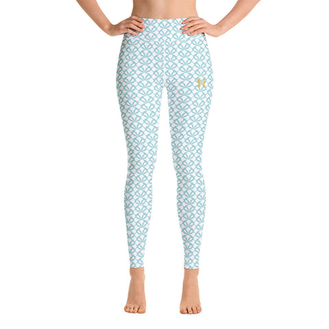 Yoga Leggings Turquoise Butterfly